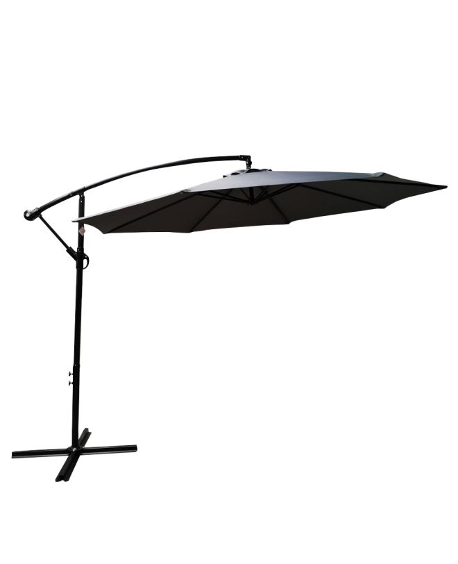 Ομπρέλα Κήπου ArteLibre Κρεμαστή ISLAY Γκρι/Μαύρο Μέταλλο/Ύφασμα Φ3x2.45m