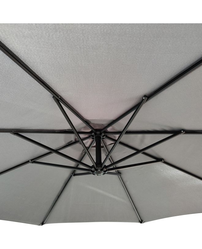 Ομπρέλα Κήπου ArteLibre Κρεμαστή ISLAY Γκρι/Μαύρο Μέταλλο/Ύφασμα Φ3x2.45m