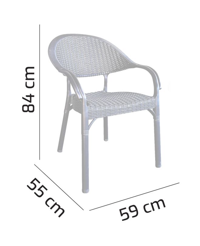 Καρέκλα Κήπου ArteLibre Eco Μαύρο Ανακυκλωμένο PP 59x55x84cm