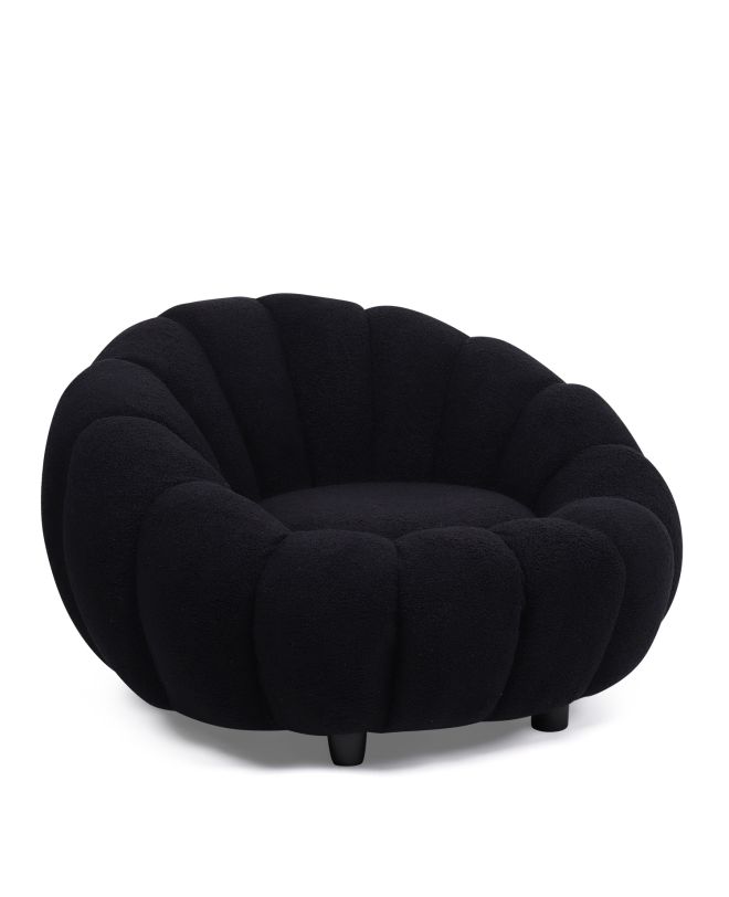 Πολυθρόνα ArteLibre AFET Μαύρο Ύφασμα/Ξύλο 94x89x61cm