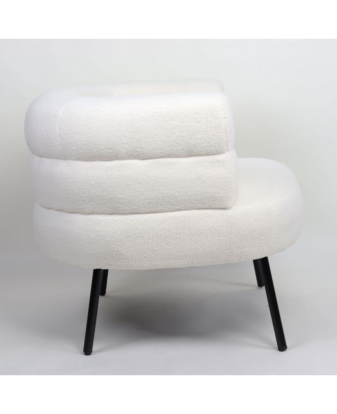 Πολυθρόνα ArteLibre CEREN Λευκό Ύφασμα/Μέταλλο/Ξύλο 87x80x70cm