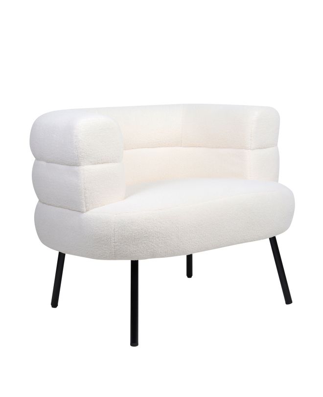 Πολυθρόνα ArteLibre CEREN Λευκό Ύφασμα/Μέταλλο/Ξύλο 87x80x70cm