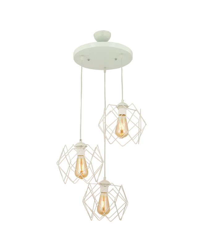 Φωτιστικό Κρεμαστό ArteLibre MOK Τρίφωτο Λευκό Μέταλλο 50x78cm