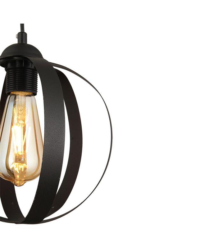 Φωτιστικό Κρεμαστό ArteLibre VANT Μαύρο Μέταλλο 22x90cm