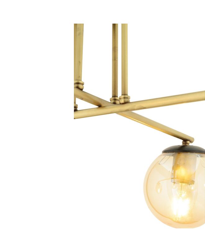 Φωτιστικό Κρεμαστό ArteLibre MAL Πολύφωτο Αντικέ/Μελί Μέταλλο/Γυαλί 65x36cm