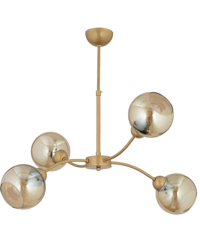 Φωτιστικό Κρεμαστό ArteLibre ECV Πολύφωτο Αντικέ/Μελί Μέταλλο/Γυαλί 75x60cm