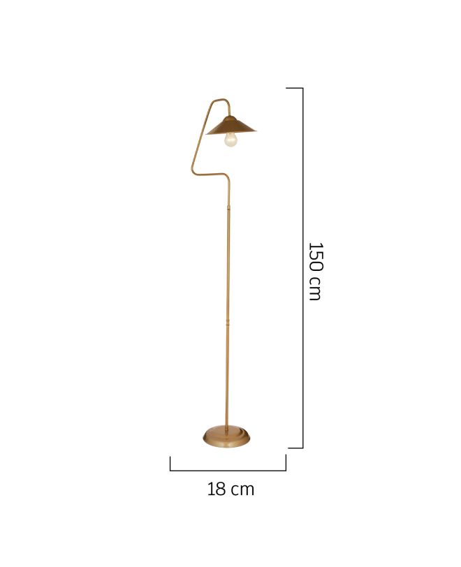 Φωτιστικό Δαπέδου ArteLibre CETUS Χρυσό Μέταλλο 18x150cm