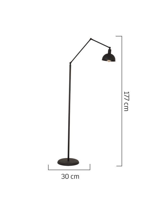 Φωτιστικό Δαπέδου ArteLibre GEMINI Μαύρο Μέταλλο 30x177cm