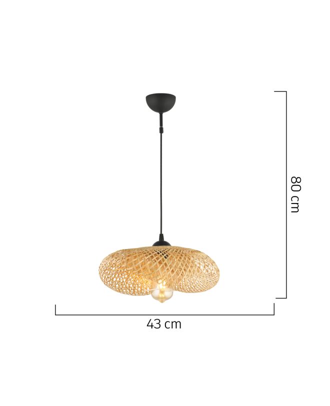 Φωτιστικό Κρεμαστό ArteLibre HYDRUS Μαύρο/Μελί Μέταλλο 43x80cm