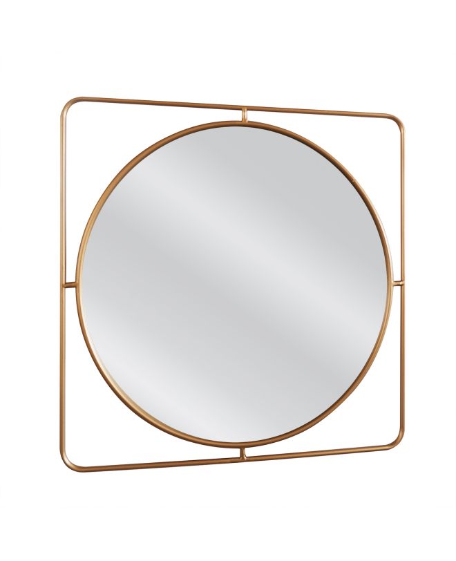 Καθρέπτης Τοίχου ArteLibre ALATAR Χρυσό Μέταλλο/Γυαλί 60x2x60cm