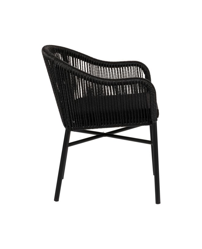 Πολυθρόνα Κήπου ArteLibre KAGERA Μαύρο Αλουμίνιο/Rattan 45x42x84cm