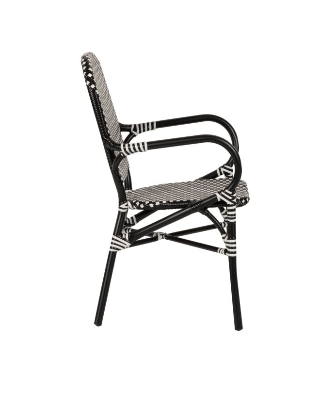 Καρέκλα Κήπου ArteLibre BOALI Μαύρο/Λευκό Αλουμίνιο/Rattan 41x45x92cm