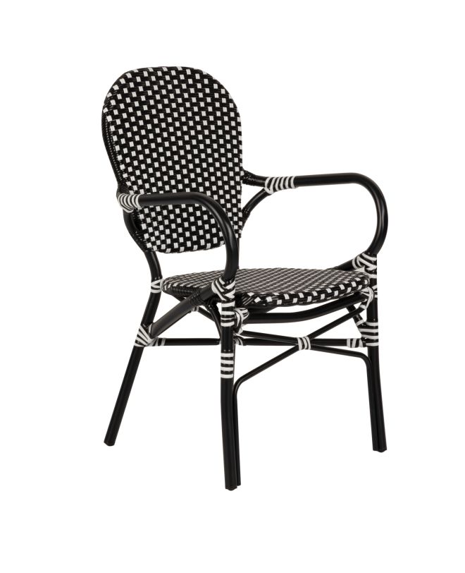 Καρέκλα Κήπου ArteLibre BOALI Μαύρο/Λευκό Αλουμίνιο/Rattan 41x45x92cm
