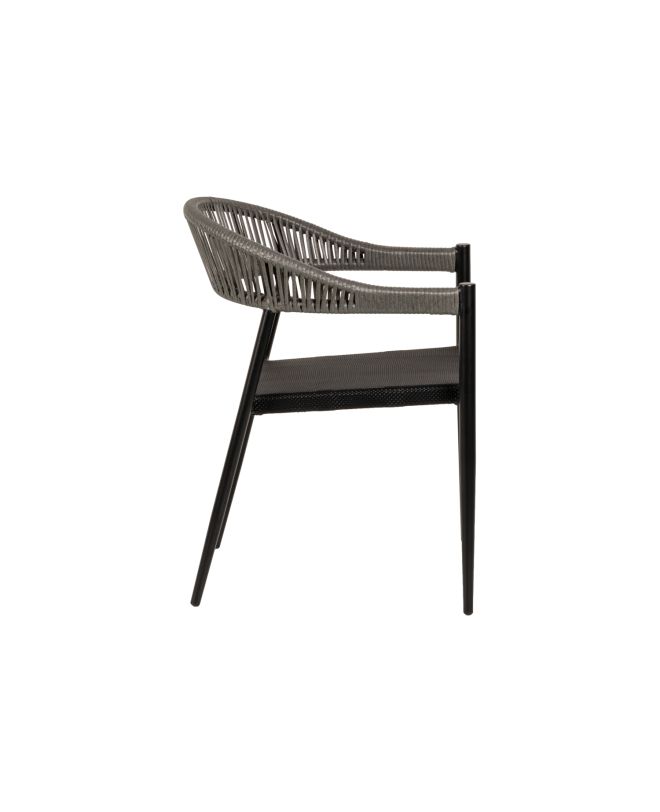 Πολυθρόνα Κήπου ArteLibre LIVINGSTONE Μαύρο/Γκρι Αλουμίνιο/Rattan 56x55x76cm