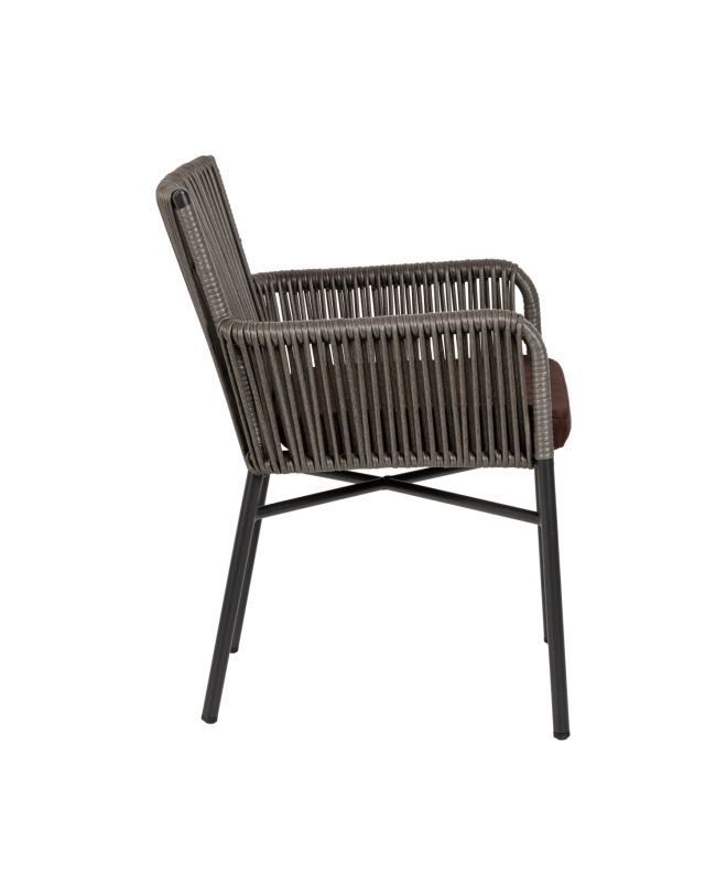 Πολυθρόνα Κήπου ArteLibre BLUENILE Μαύρο/Γκρι Αλουμίνιο/Rattan 55x65x81cm