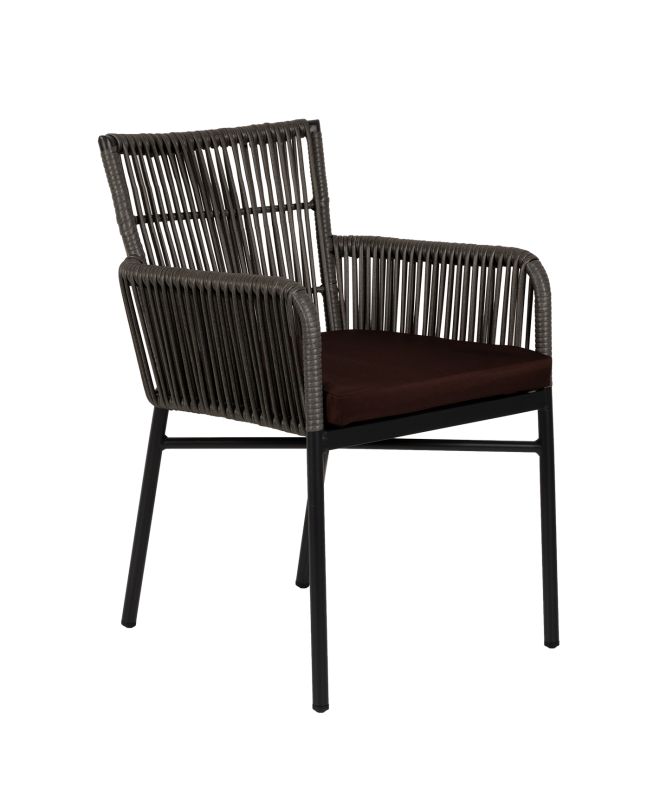 Πολυθρόνα Κήπου ArteLibre BLUENILE Μαύρο/Γκρι Αλουμίνιο/Rattan 55x65x81cm