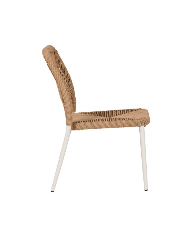 Καρέκλα Κήπου ArteLibre TINKISSO Λευκό/Φυσικό Αλουμίνιο/Rattan 45x63x82cm