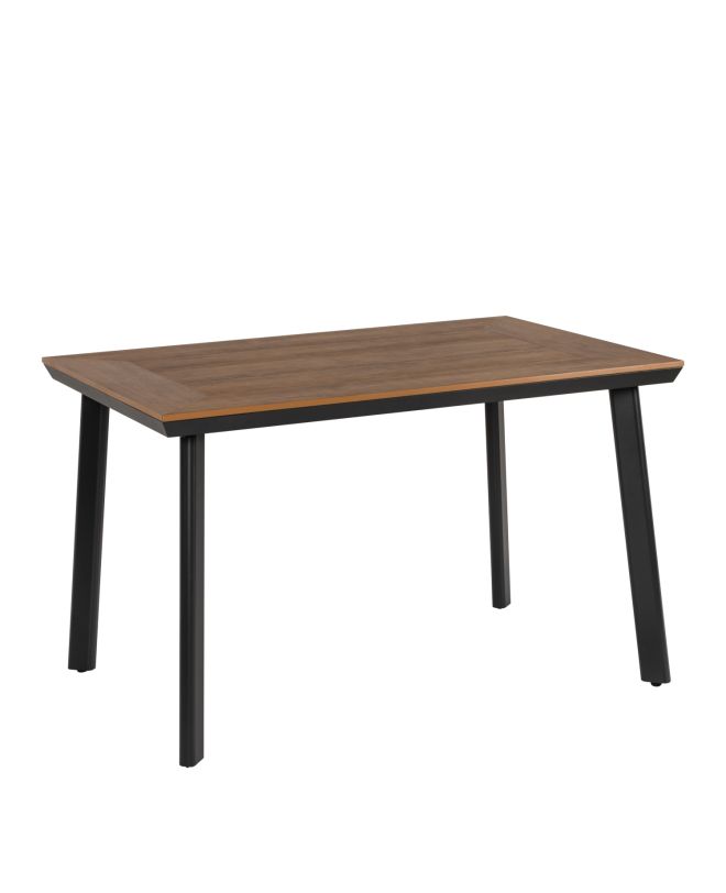 Τραπέζι Κήπου ArteLibre EPUPA Μαύρο/Καρυδί Αλουμίνιο/Ξύλο 120x80x73cm