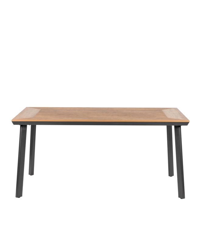 Τραπέζι Κήπου ArteLibre EPUPA Μαύρο/Καρυδί Αλουμίνιο/Ξύλο 160x90x73cm