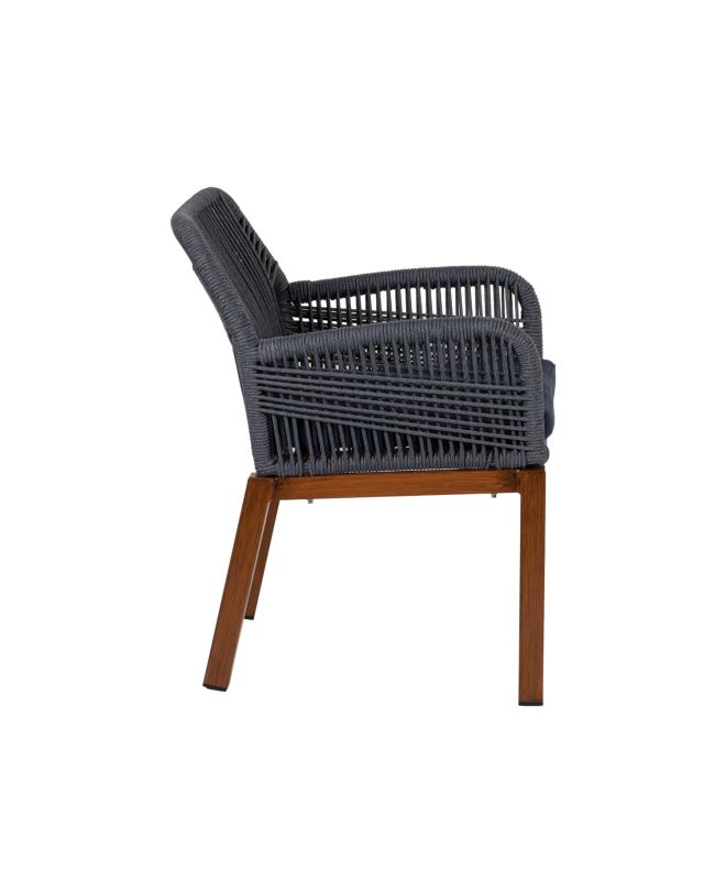 Πολυθρόνα Κήπου ArteLibre LISBON Mπλε/Μπαμπού Αλουμίνιο/Ύφασμα 57x58x77cm