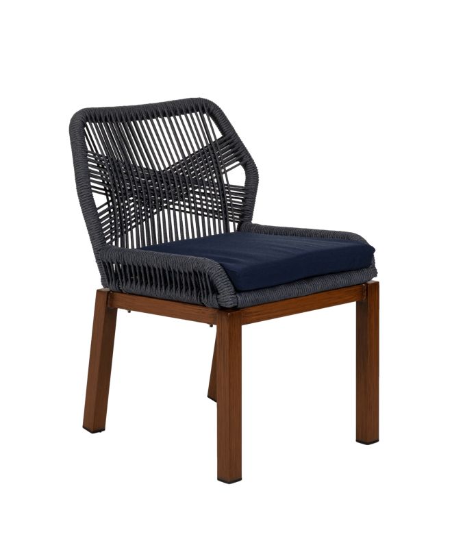 Καρέκλα Κήπου ArteLibre LISBON Μπλε/Μπαμπού Αλουμίνιο/Ύφασμα 50x58x77cm