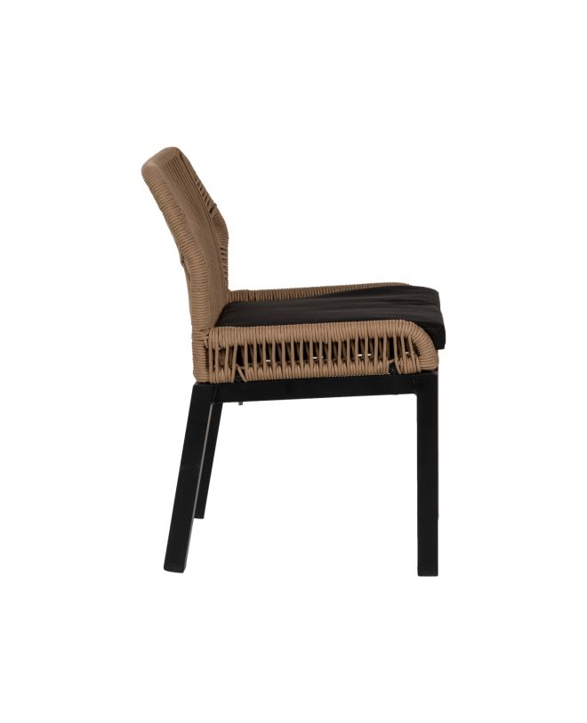 Καρέκλα Κήπου ArteLibre LISBON Μπεζ/Μαύρο Αλουμίνιο/Ύφασμα 50x58x77cm