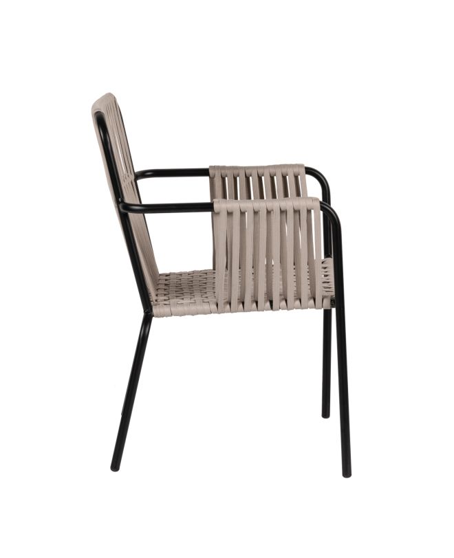 Πολυθρόνα Κήπου ArteLibre DAYA Γκρι/Μαύρο Αλουμίνιο/Rattan 57x67x84cm