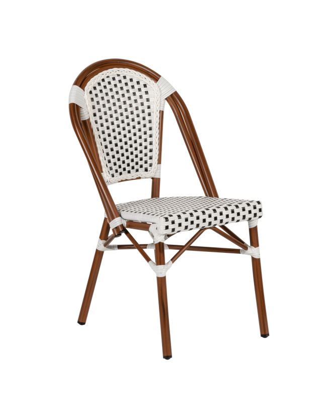 Καρέκλα Κήπου ArteLibre MUTARAZI Λευκό/Μαύρο Αλουμίνιο/Rattan 50x57x85cm