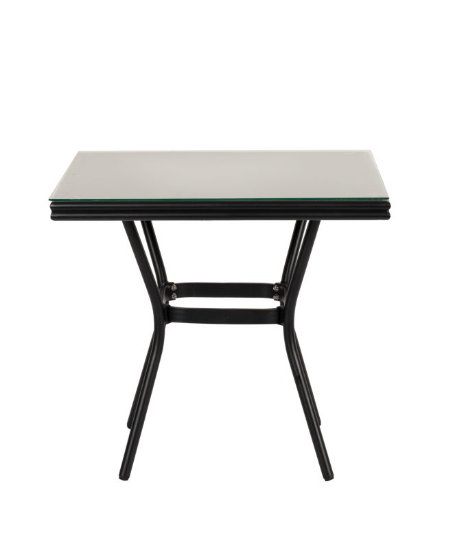 Τραπέζι Κήπου ArteLibre ANGOLA Μαύρο Αλουμίνιο/Γυαλί 80x80x75cm