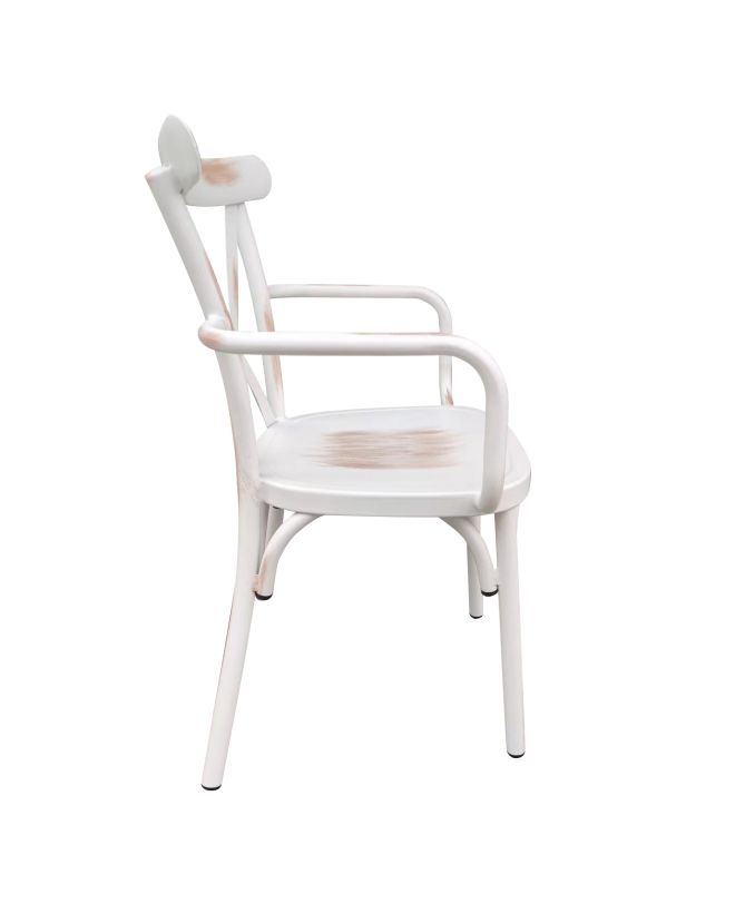 Καρέκλα Κήπου ArteLibre THOMSONS Λευκό Αντικέ Αλουμίνιο 52x52x87cm