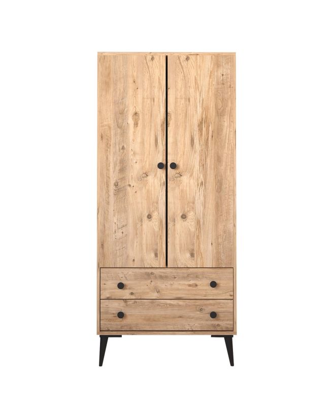 Ντουλάπα Δίφυλλη ArteLibre AMARI Δρυς Μοριοσανίδα 82x48x180cm