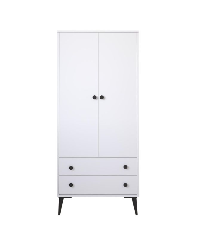 Ντουλάπα Δίφυλλη ArteLibre AMARI Λευκό Μοριοσανίδα 82x48x180cm