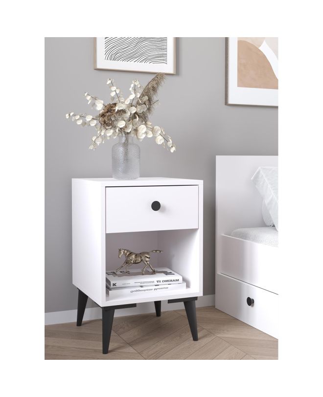 Κομοδίνο ArteLibre AMARI Λευκό Μοριοσανίδα 43x43x67.5cm