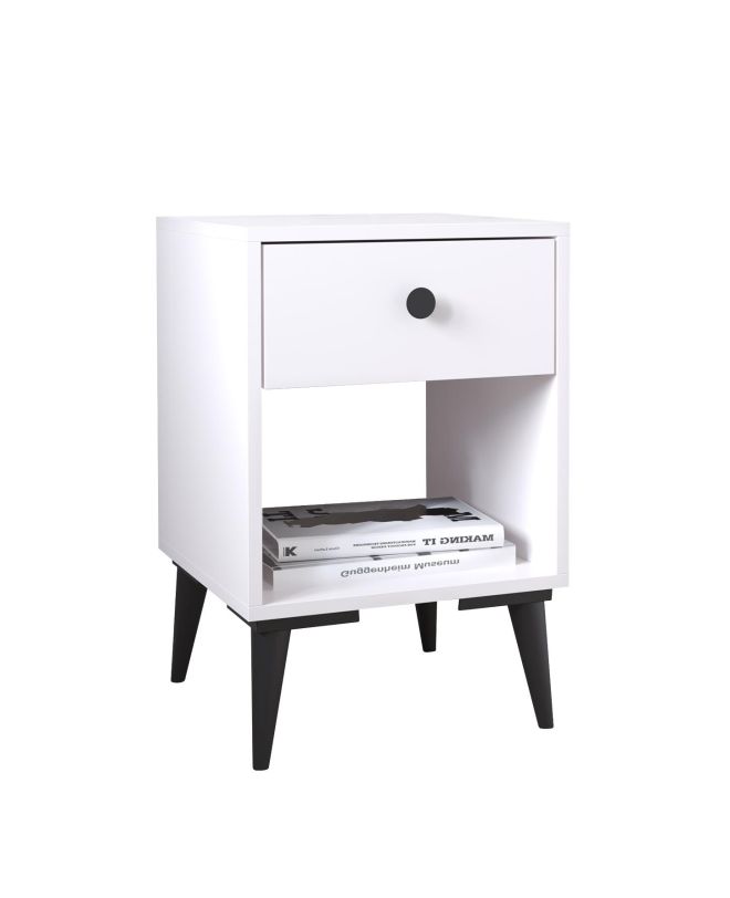 Κομοδίνο ArteLibre AMARI Λευκό Μοριοσανίδα 43x43x67.5cm