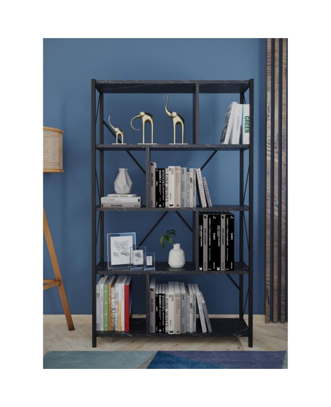 Βιβλιοθήκη ArteLibre JUMA Μαύρο Μοριοσανίδα/Μέταλλο 90x26x150cm