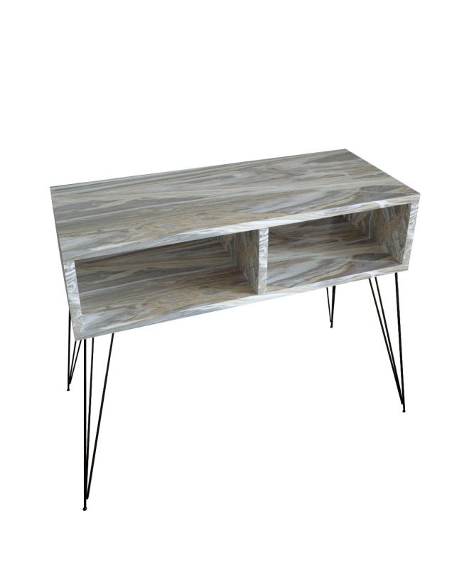 Έπιπλο Τηλεόρασης ArteLibre AMARA Όψη Μαρμάρου/Γκρι Μοριοσανίδα/Μέταλλο 72x30x58.6cm