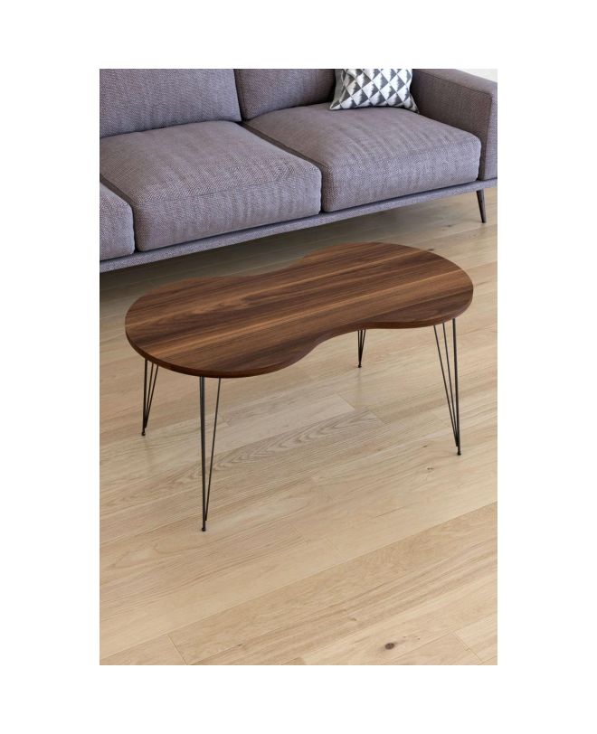 Τραπεζάκι Σαλονιού ArteLibre SADE Καρυδί Μοριοσανίδα/Μέταλλο 41x90x40cm