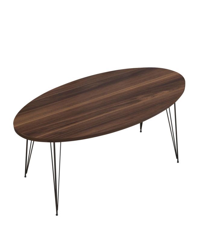 Τραπεζάκι Σαλονιού ArteLibre SEYE Καρυδί Μοριοσανίδα/Μέταλλο 45x90x40cm