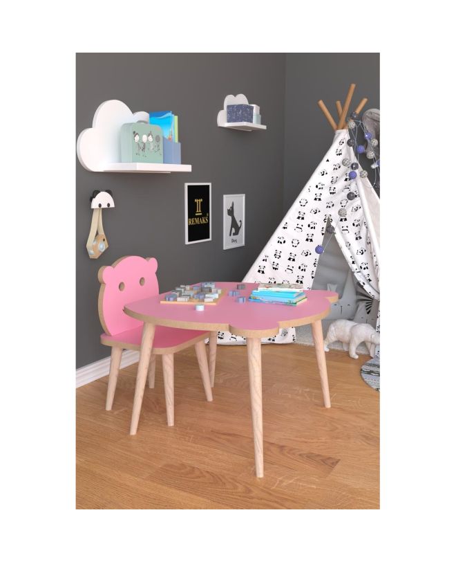 Τραπεζάκι Παιδικό ArteLibre AMAHLE Με Κάθισμα Ροζ MDF/Ξύλο 46x50x42cm