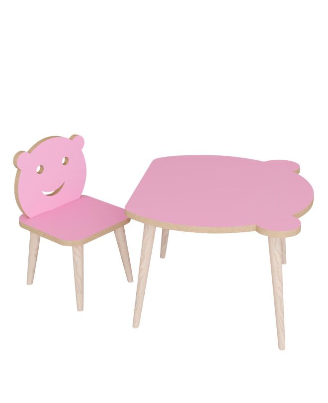 Τραπεζάκι Παιδικό ArteLibre AMAHLE Με Κάθισμα Ροζ MDF/Ξύλο 46x50x42cm