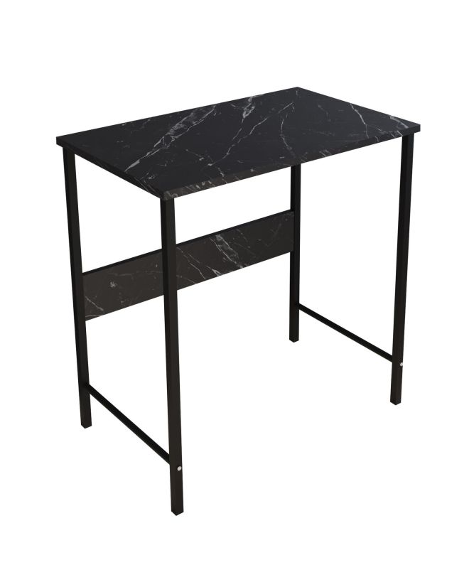 Γραφείο ArteLibre JENSKI Μαύρο/Όψη Μαρμάρου Μέταλλο/Μοριοσανίδα 74x72x45cm