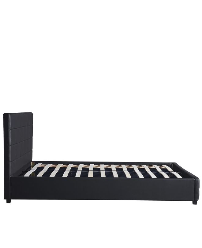 Κρεβάτι ArteLibre ABELIA Μαύρο PU (Στρώμα 160x200cm)