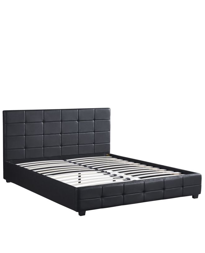 Κρεβάτι ArteLibre ABELIA Μαύρο PU (Στρώμα 160x200cm)