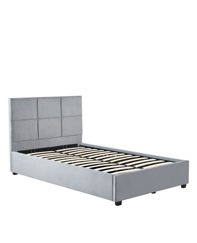 Κρεβάτι Μονό ArteLibre CLOUDREST Γκρι Ύφασμα 214x127.5x109cm (Στρώμα 120x200cm)