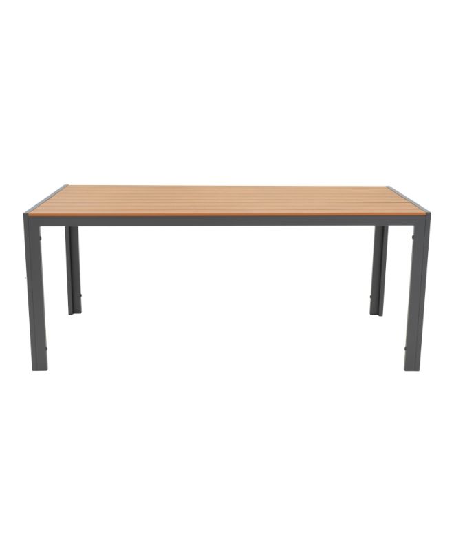 Τραπέζι Nares αλουμίνιο ανθρακί-plywood φυσικό 180x90x72.5εκ
