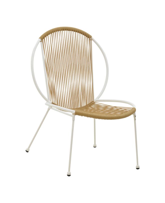 Καρέκλα Dapper λευκό μέταλλο-pe φυσικό 64.5x71x92.5εκ