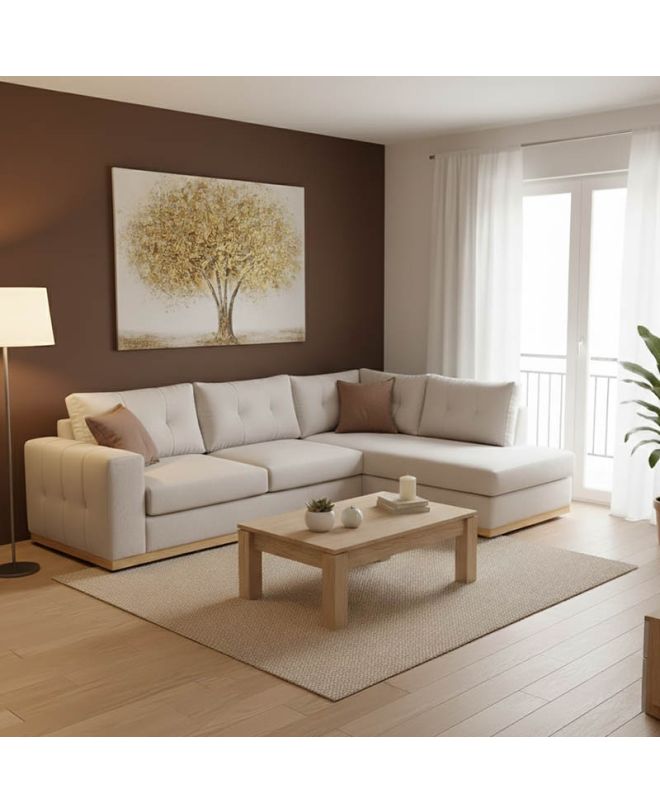 Γωνιακός καναπές δεξιά γωνία Boston ύφασμα cream-mocha 280x225x90εκ