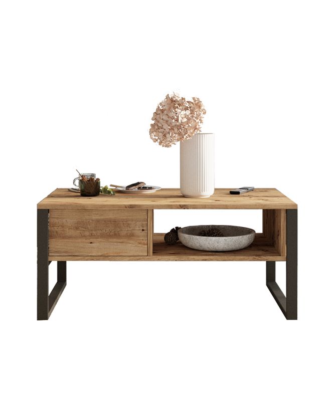 Τραπέζι σαλονιού Honora oak-μαύρο 100x60x44,5εκ