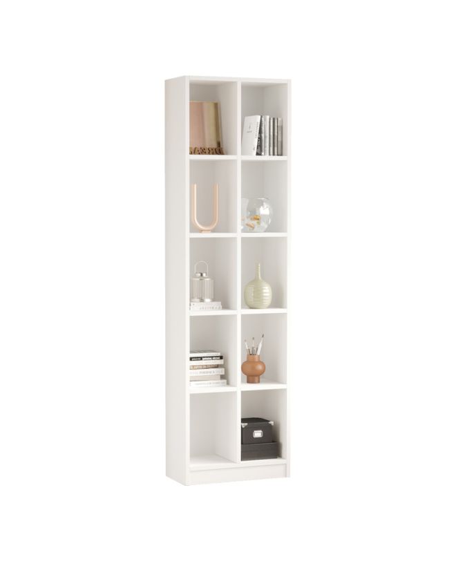 Βιβλιοθήκη Oteca 10θέσεων σε λευκή απόχρωση 51.1x25.4x180εκ