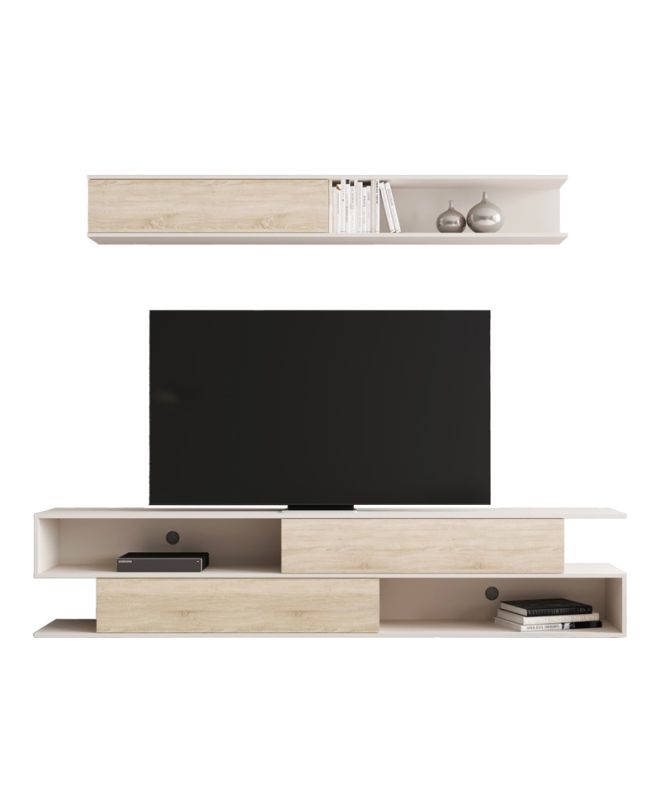 Σύνθετο σαλονιού Brick σε sonoma oak-κρεμ απόχρωση 240x40x50.4εκ